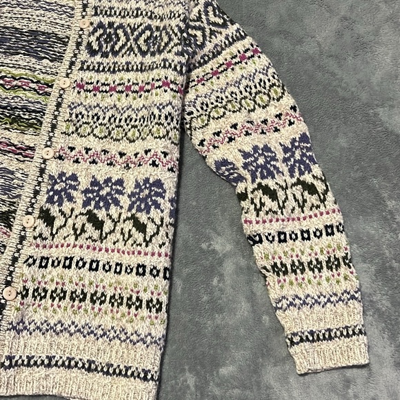 Multicolor Patterned Cardigan knit wool - Picture 4 of 12